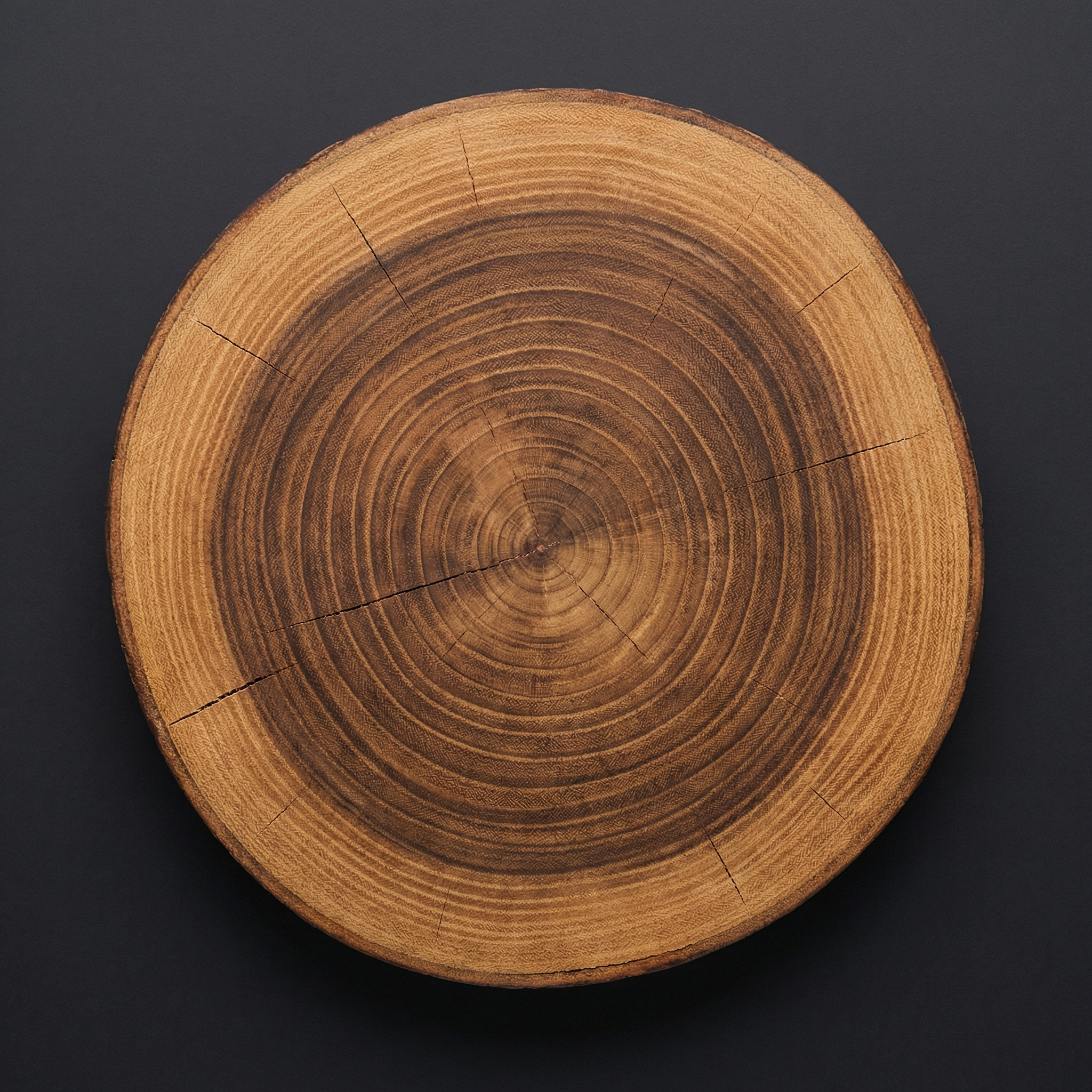 Tree growth rings cross section